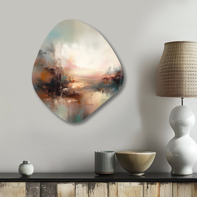 Brown Abstracted Nature I - Abstract Landscapes Nebula Shape Irregular Metal Wall Decor
