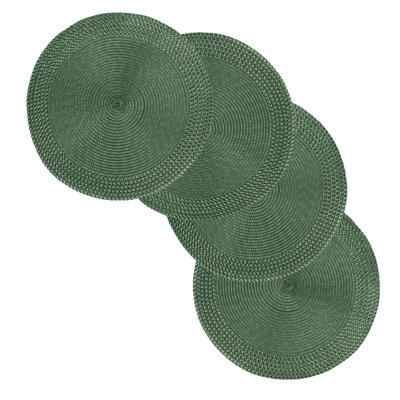 Ensemble de napperons tressés ronds 15 pouces Rome 4 pièces