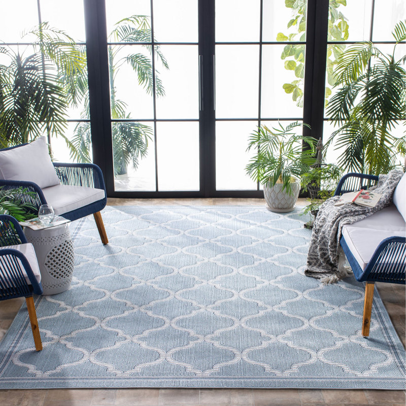 Tapis d'intérieur / extérieur géométrique Murielle Performance, Rectangle 5 pi 3 po x 7 pi 6 po