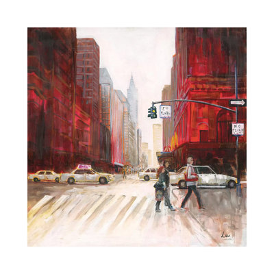 Red Fusion IV by Luc. - Wrapped Canvas Painting