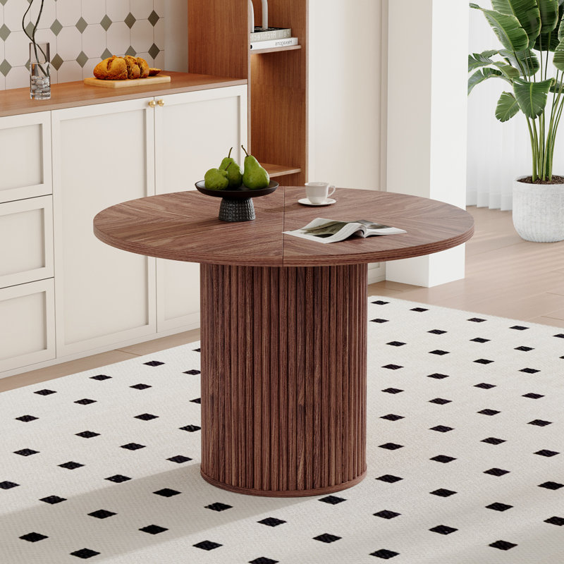 Table de salle à manger ronde 42 "avec base piédestal, Café