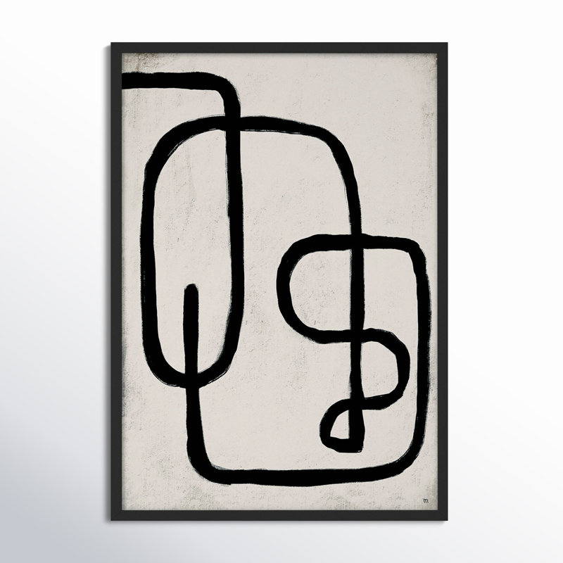 Linework 2 Painting by StudioM, 20" H x 14" W x 1.25" D, Black Framed Paper