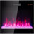 50" Electric Fireplace, Recessed Ultra Thin Tempered Glass Front Wall Mounted With Remote And Multi Color Flame And Embers, LED Light Heater-1880385767
