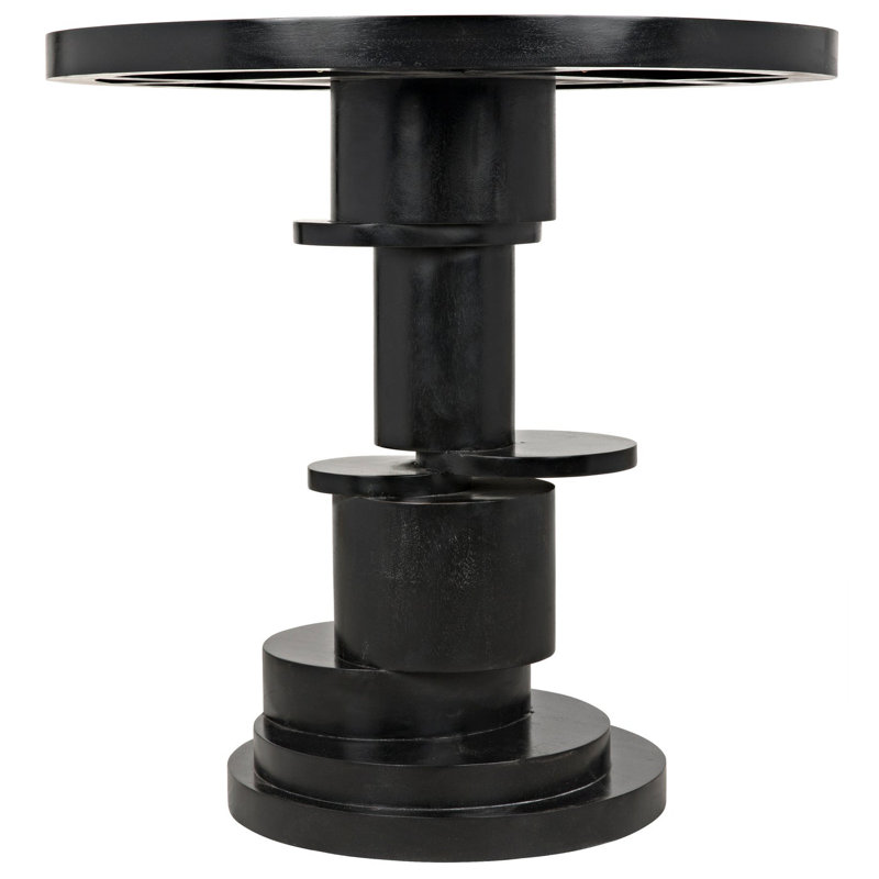 Hugo Solid Wood End Table, Hand Rubbed Black