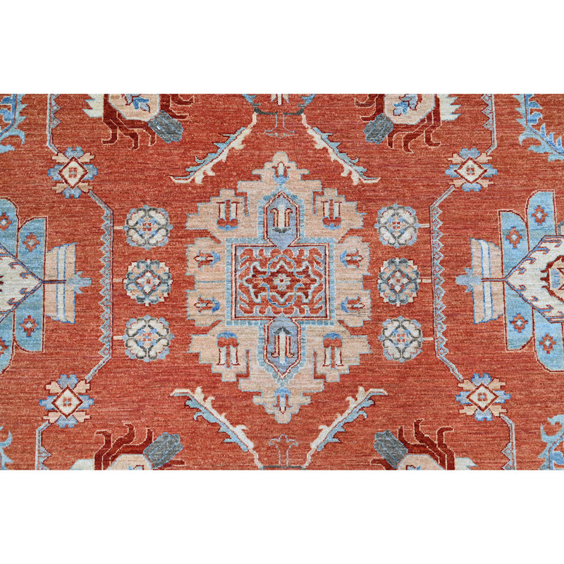 High-Quality Hand-Knotted Rust Area Rug