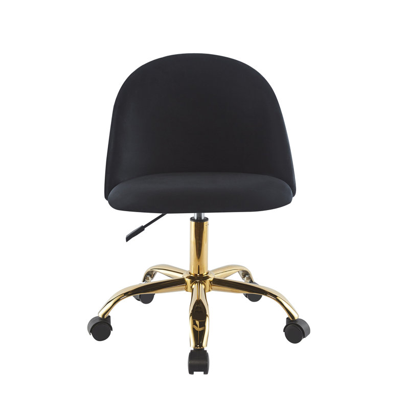 Ganey Velvet Task Chair, Black