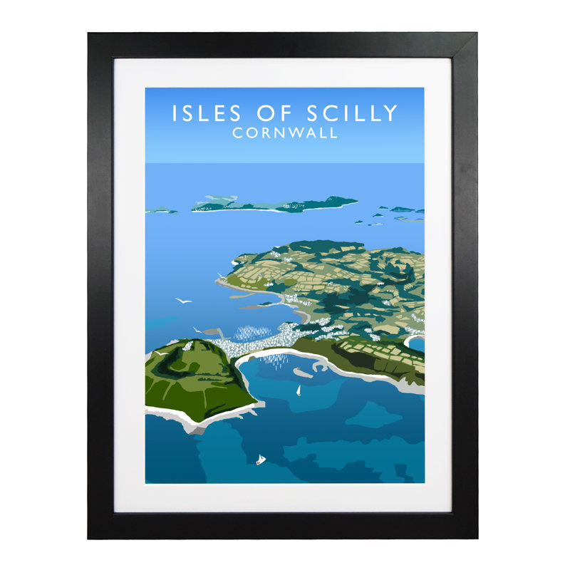 Isles Of Scilly by Richard O'Neil - Print, 43.5 cm H x 33.5 cm W x 2.2 cm D, Black Wood Frame