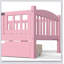 Lit plateforme simple TG pour enfants avec garde-corps pleine longueur, tiroirs de rangement et tête de lit mignonne pour la sécurité et l'organisation-129431927