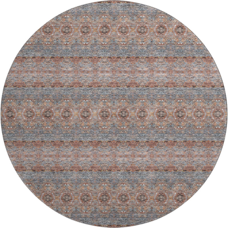 Premium Machine Washable Cerrito Paprika Rug, Round 8'