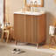Meuble-lavabo autoportant de 30 po avec lavabo en céramique blanche et tablette ajustable en forme de U