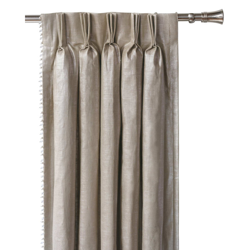 Isolde Linen Blend Room Darkening Curtain Single Panel, 40" W x 84" L, Right
