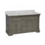 Ensemble de meuble-lavabo double 60 po avec armoire gris patiné et comptoir en marbre de Carrare-60643982-69261589
