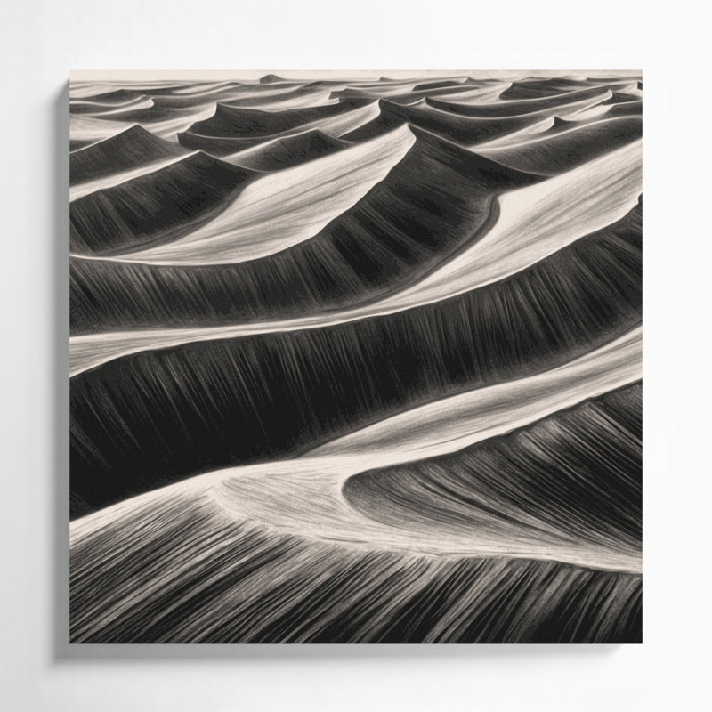 Toile horizontale gris rayé gris foncé, H 32 po x l 32 po