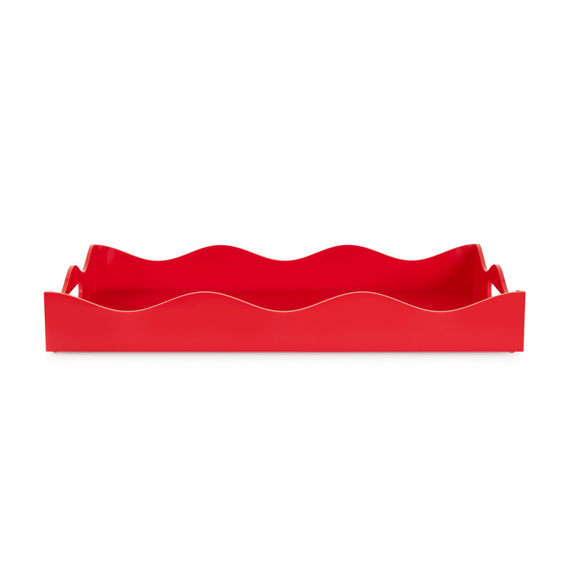 Plateau en acrylique avec poignées, Rouge