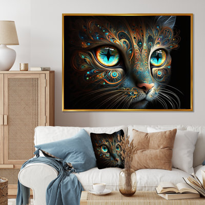 Art mural sur toile lumineux avec des yeux bleus III
