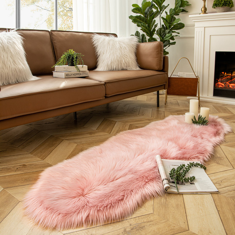Indeigh Machine Woven Area Rug, Round 3', Pink