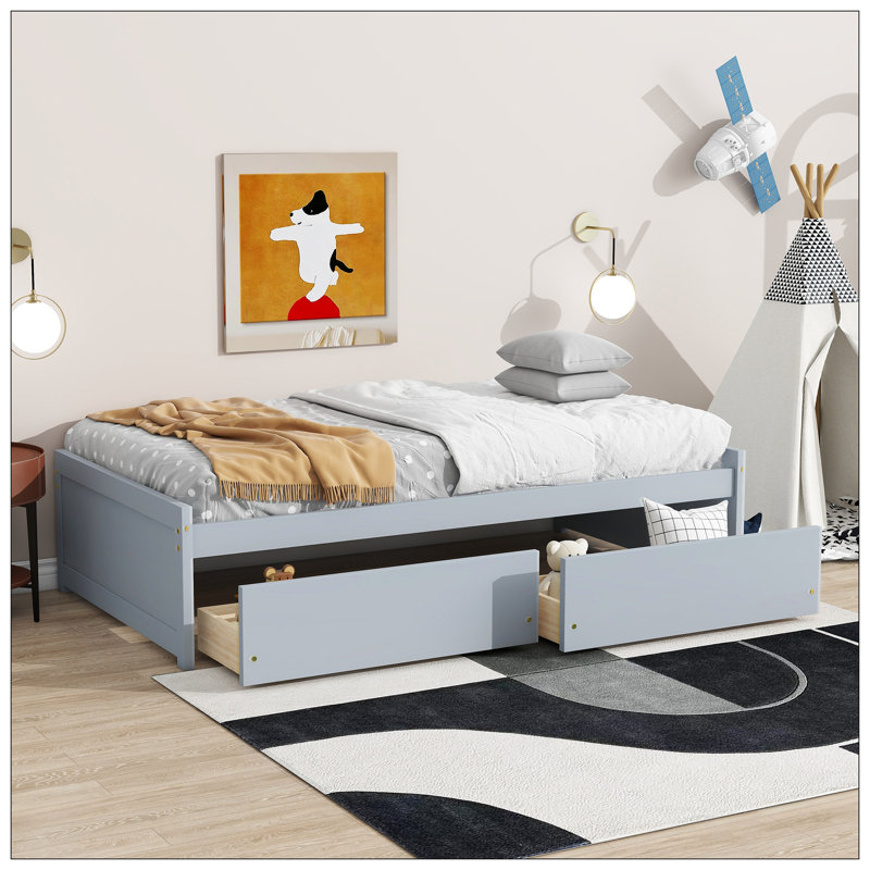 Lit pour chambre à coucher, gris