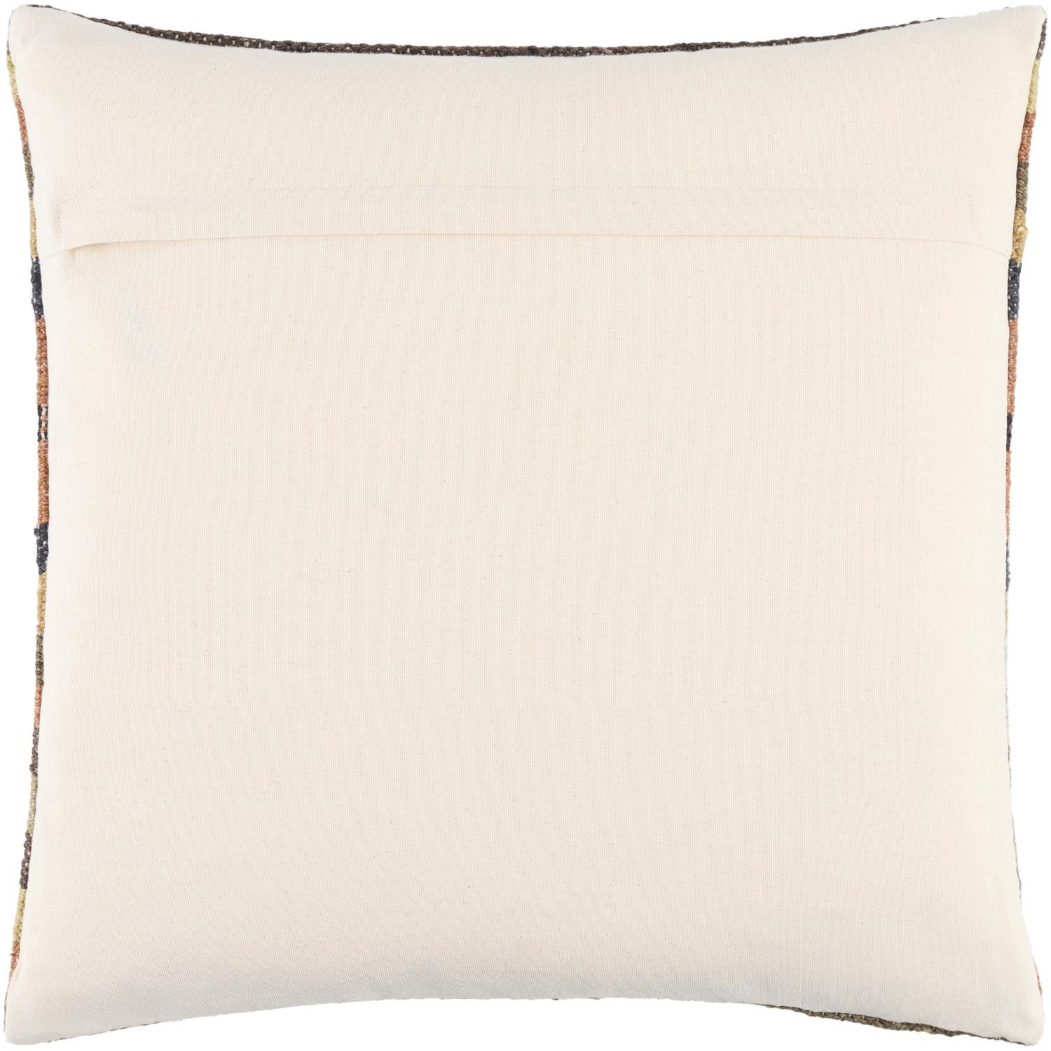 Blanche Accent Pillow, Down, 20"H x 20"W, Orange Striped