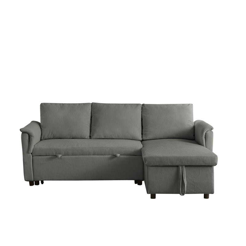 Canapé-causeuse avec méridienne et canapé-lit modulaire en L avec méridienne et rangement, Gris