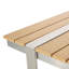 Table de salle à manger en aluminium avec lattes en faux bois - Ajoutez de l'élégance à votre cadre extensible et à votre plateau à lattes
