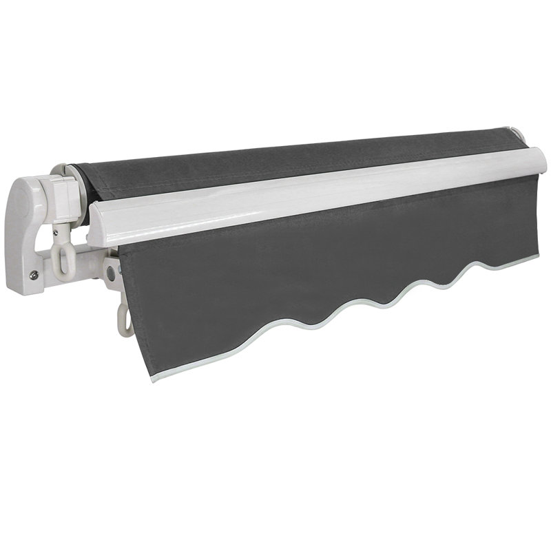 Garden Patio 3m W x 2.5m D Retractable Angle Adjustable Awning, Grey, 16cm H x 300cm W x 250cm D