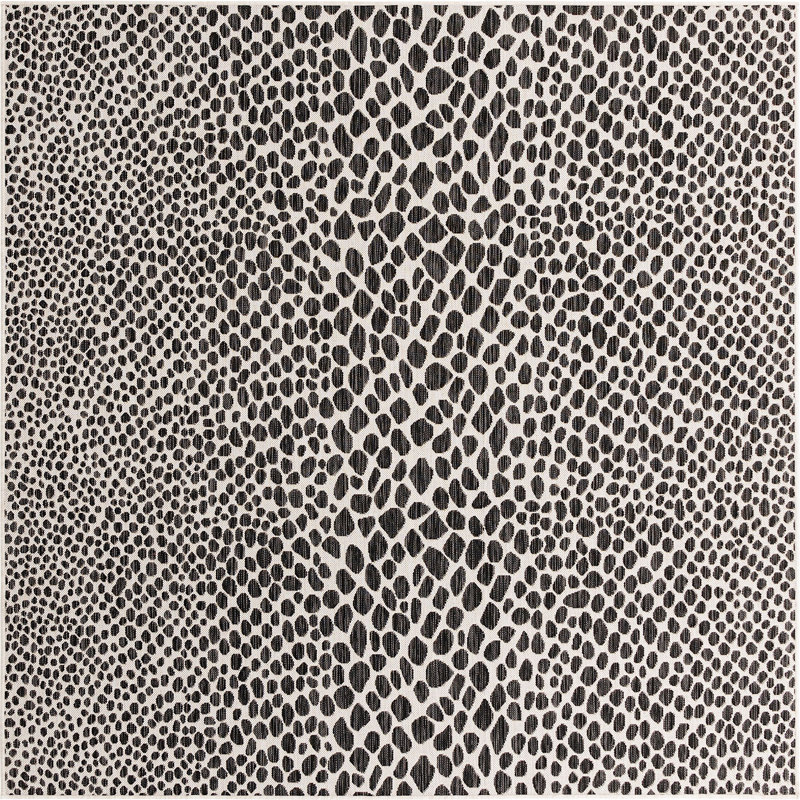 Outdoor Destiny Area Rug Char Color, Square 7'10"