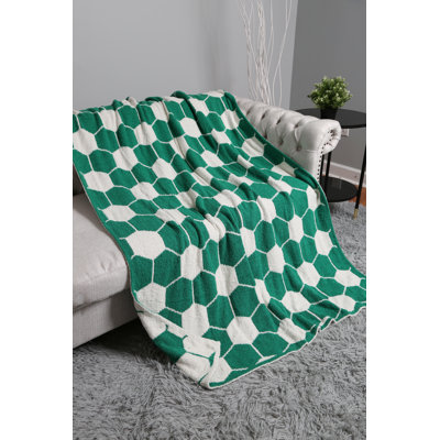 Soccer Ball Pattern Luxury Soft Throw Blanket