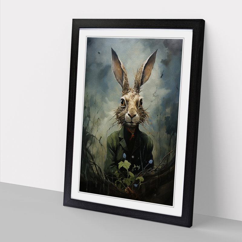 Hare Conceptual No.2 - Single Picture Frame Print on Wood