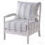 Fauteuil d'appoint à rayures blanches et bleu marine