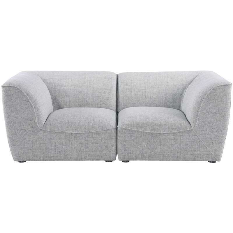 Upholstered 76'' Loveseat, Grey Linen Textured Fabric