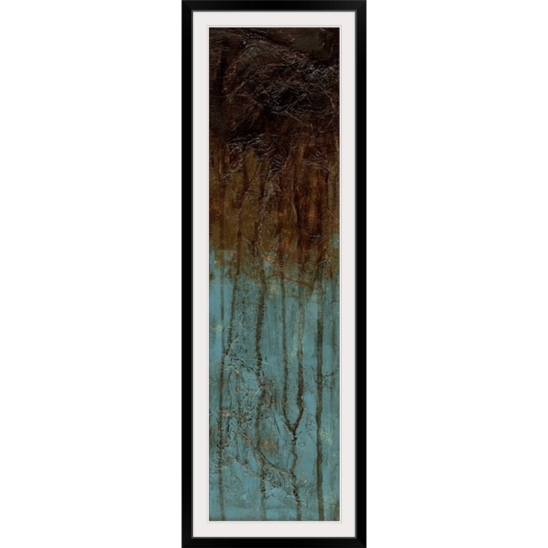 Oxydized Copper IV - impression d'art graphique, H 56 po x l 21 po x P 1 po, Cadre noir