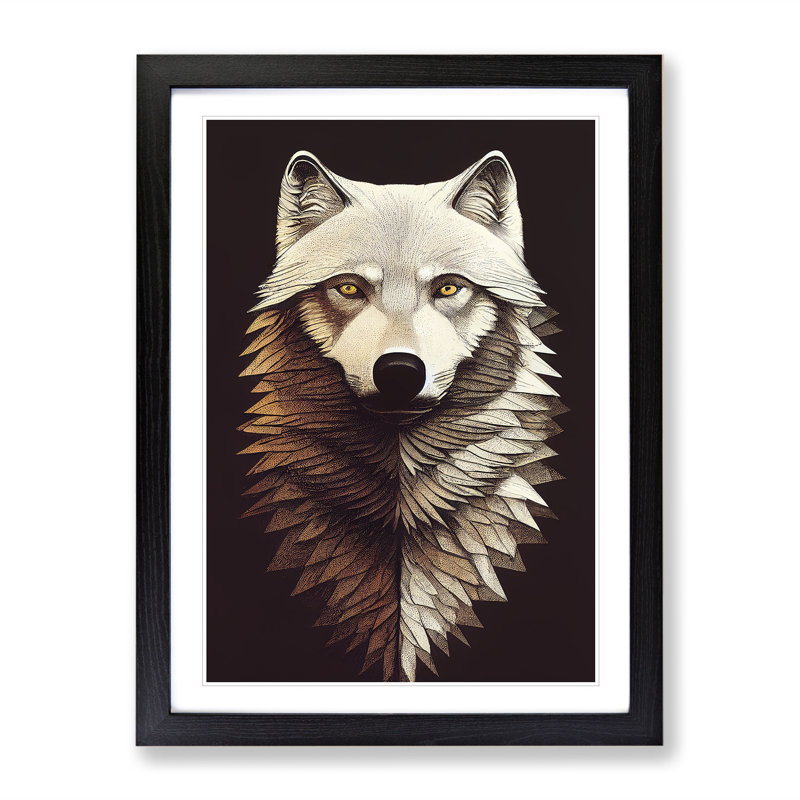 Majestic Wolf - Framed Print, Black, 64cm H x 46cm W