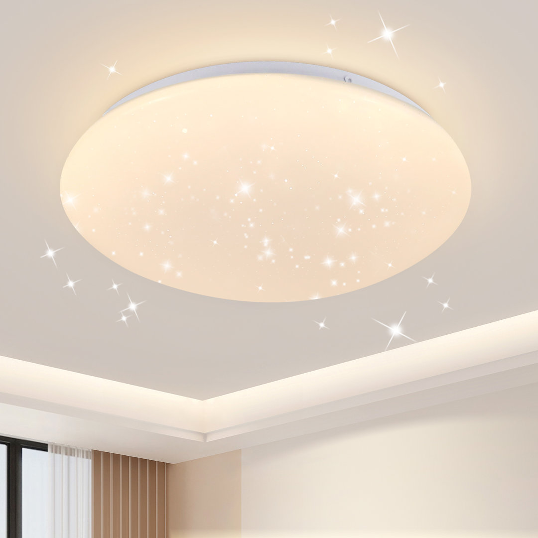 LED Deckenleuchte 1-flammig Weiß Rund Klein Sternenhimmel Design Colverdale 25cm