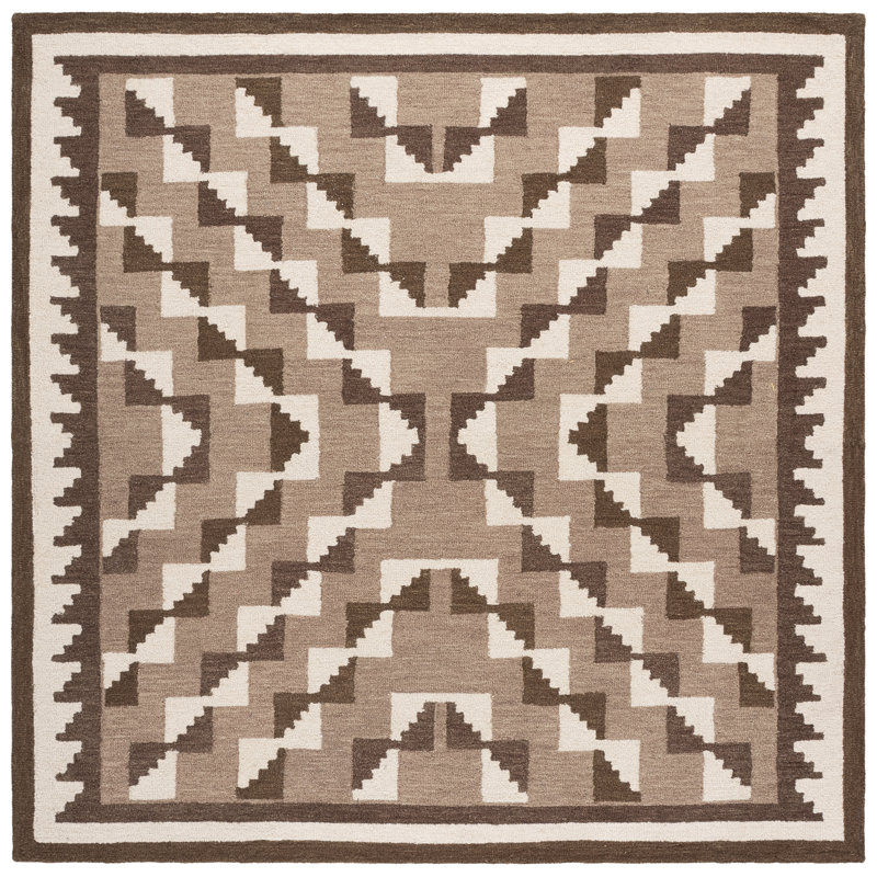 Kenya Hand Tufted Wool Abstract Indoor Rug, Square 7'