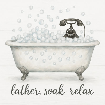 «Lather, Soak, Relax», art mural sur toile vintage