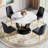 48" Modern Round Dining Table For 4-6 With Tempered Glass Tabletop-1892541051-1892541049