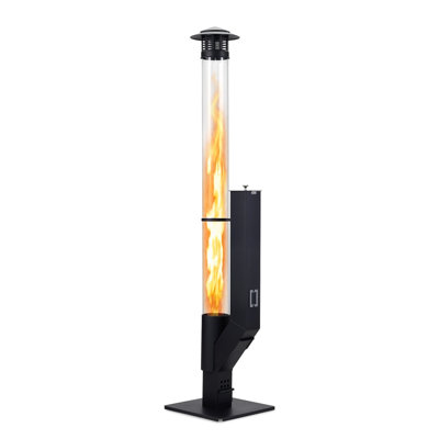 56 Inch Patio Pellet Heater Outdoor Smokeless Wood Pellet Burning Flame