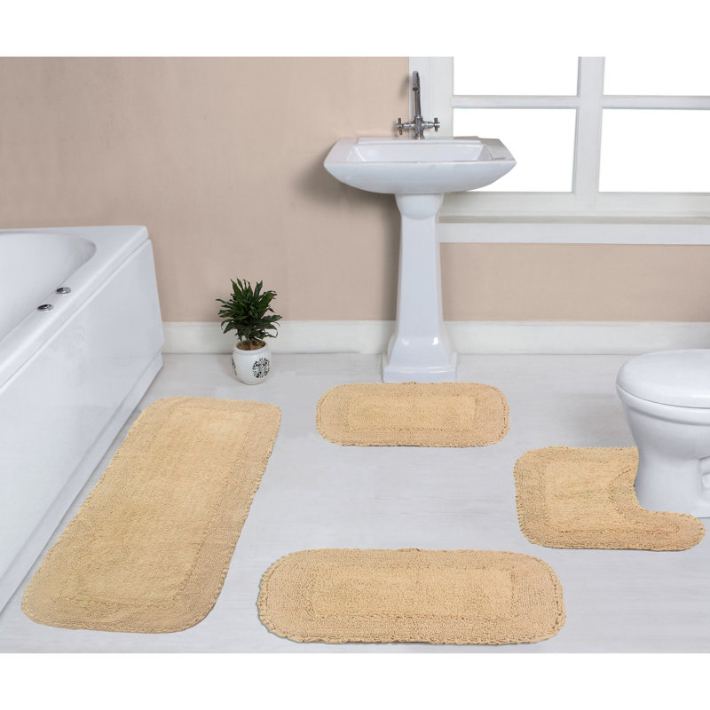 Tapis pour salle de bain 100% coton avec envers en latex Radiant Collection, Lin