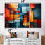 «Cubism Vivid Collage» - ensemble d'art mural sur toile Cubism-107752114-107752111