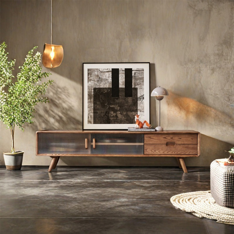 All solid wood modern simple TV cabinet