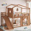 Lits doubles multifonctionnels avec rangement, loft en bois aggloméré pour la maison