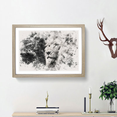 Portrait Of A Proud Lion - Single Picture Frame Print on MDF