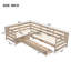 L-shaped Platform Bed with Three Storage Drawers-342580123