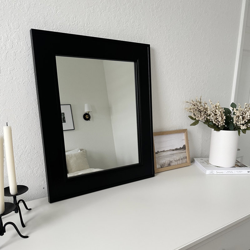 Miroir Aseer, 28 po x 60 po, Noir