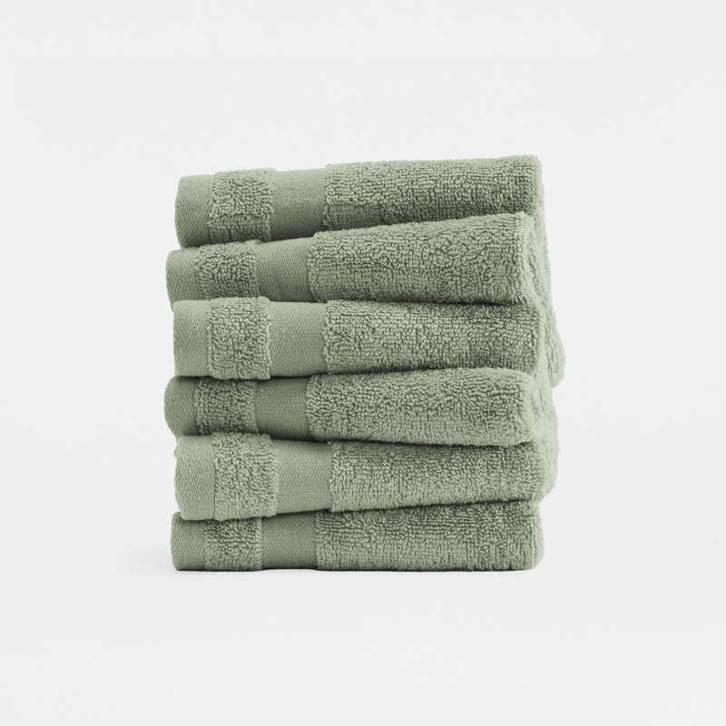 Ensemble de débarbouillettes 100% coton Essential, Sage
