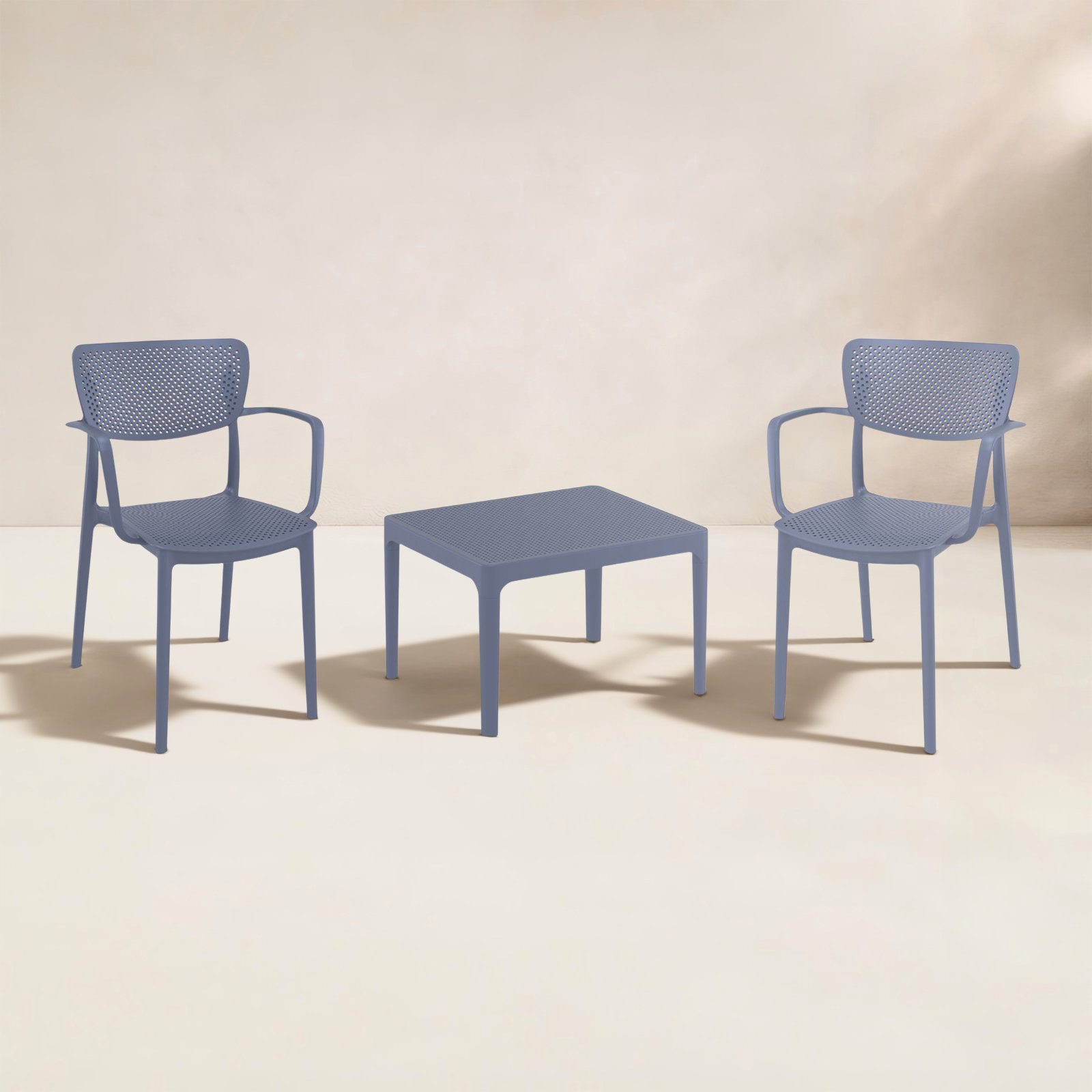 Farrah 2-Person Patio Seating Group, Dark Gray