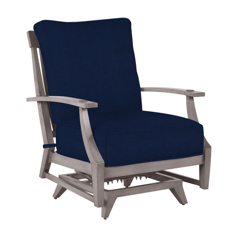 Croquet Aluminum Spring Lounge - Oyster, Welt, Oyster, Indigo Velvet