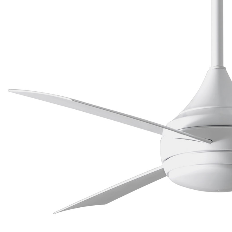 Donaire LED Outdoor Downrod Ceiling Fan, Gloss White, Gloss White