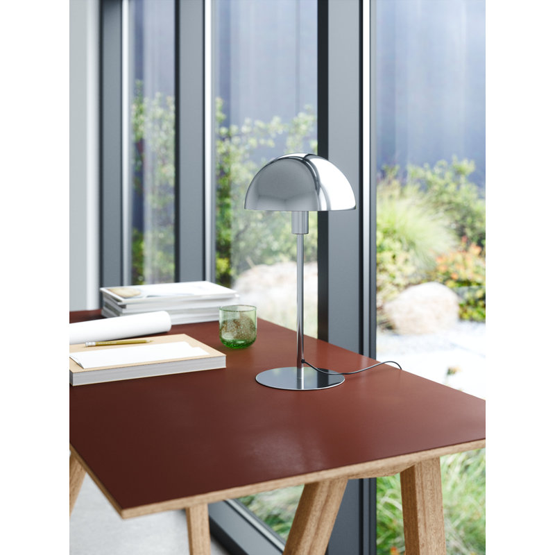 Metal Table Lamp, Chrome Base/Chrome Shade