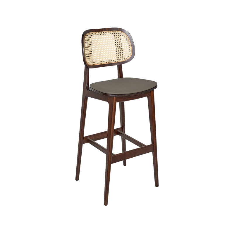Tabouret 30 "Emma Cane, Brun, Fossile